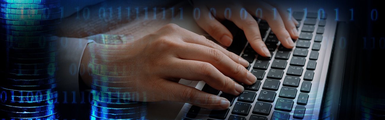 hands typing on keyboard, cyber security